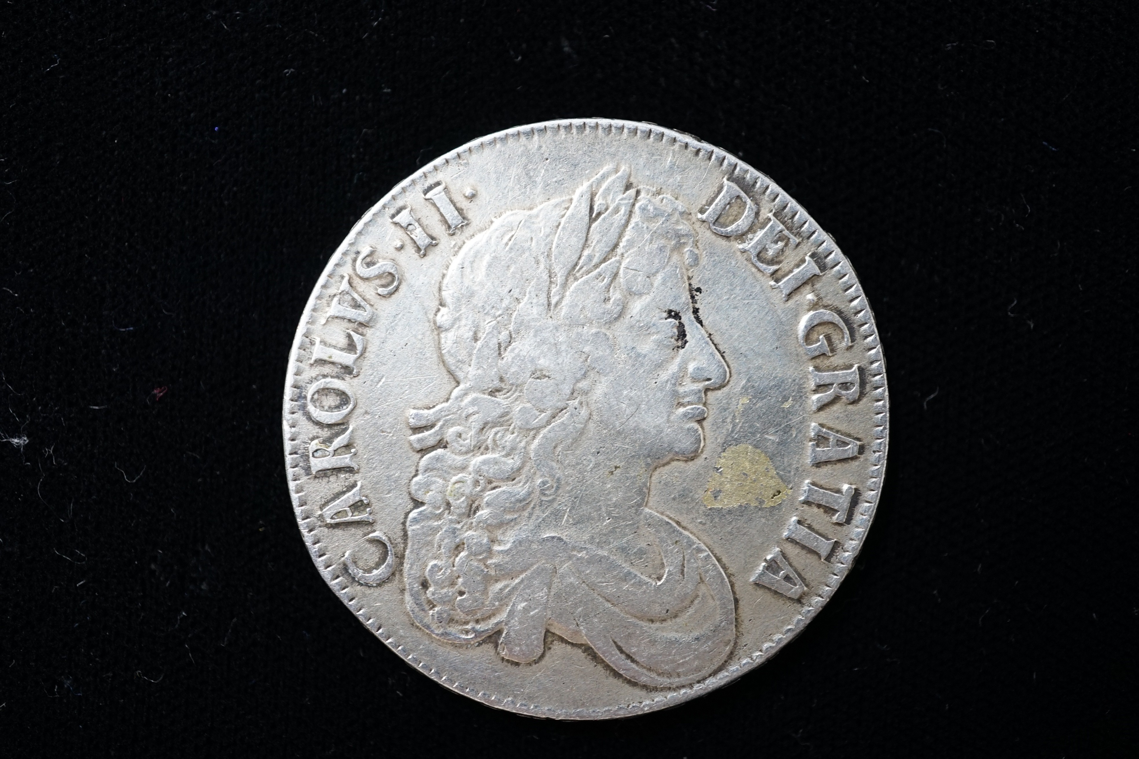 A Charles II crown, 1684, about VF